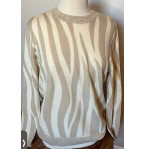 Soft by Naadam cashmere sweater cream taupe animal size medium